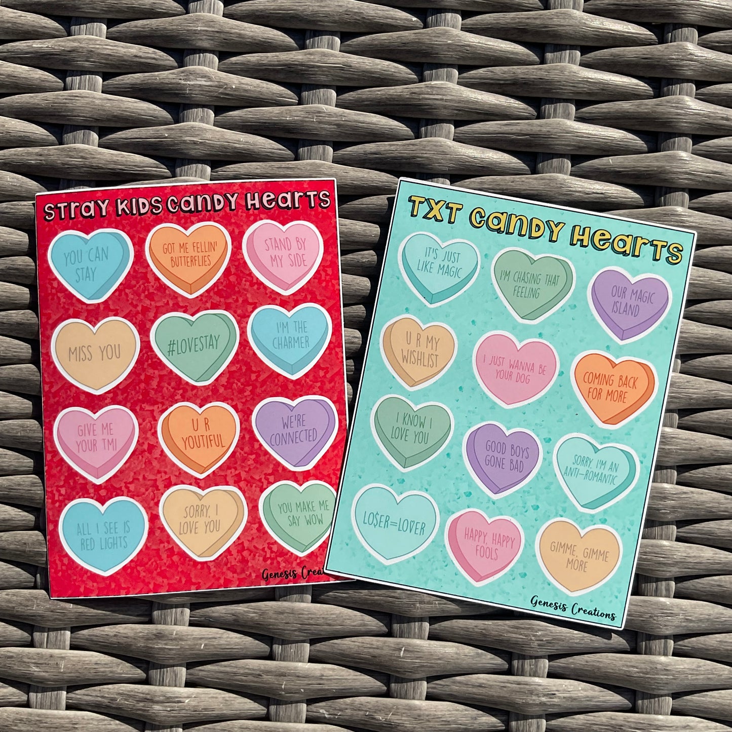 Kpop Candy Hearts Sticker sheet