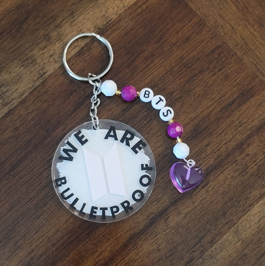 We Are Bulletproof BTS themed keychain