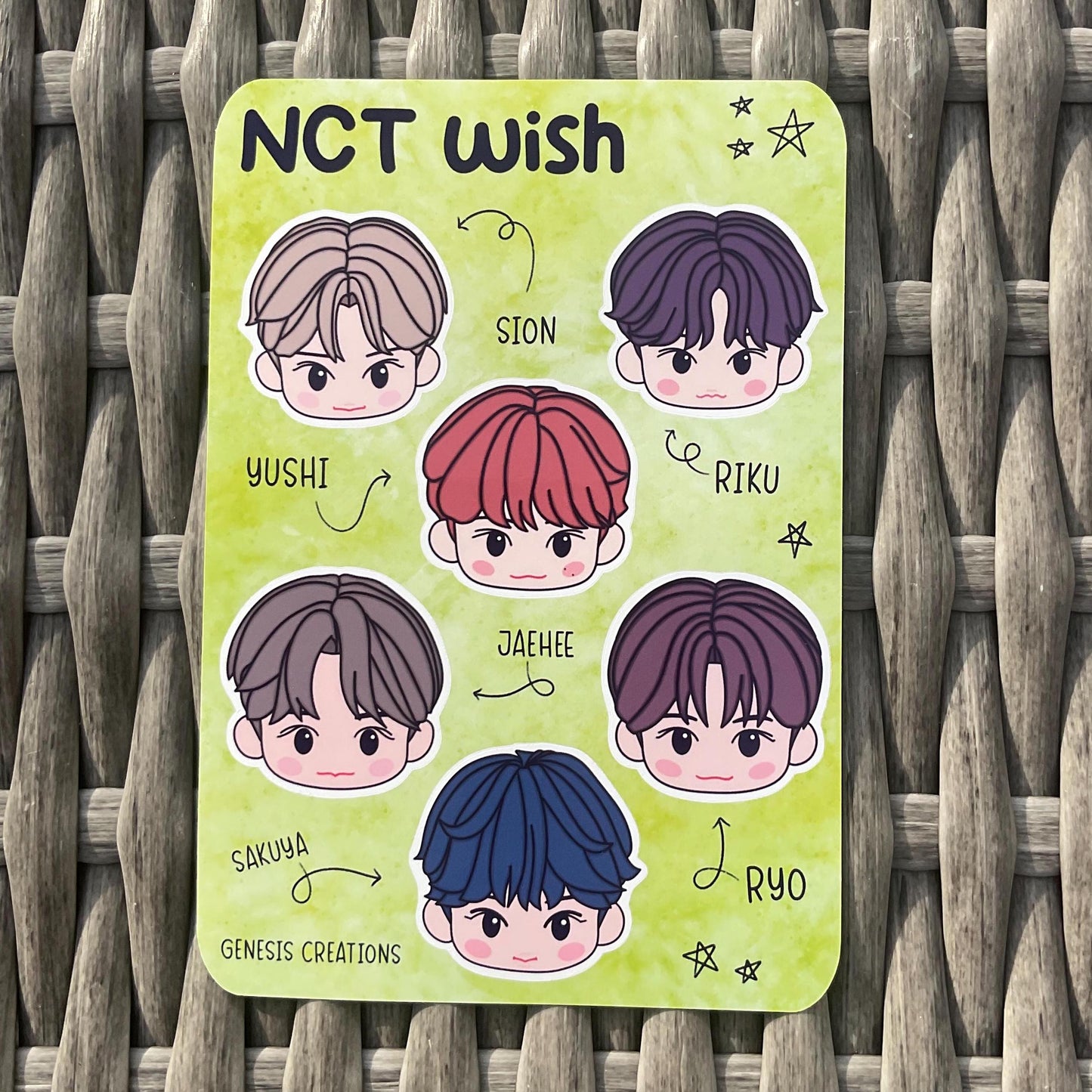 NCT Zone character sticker sheets