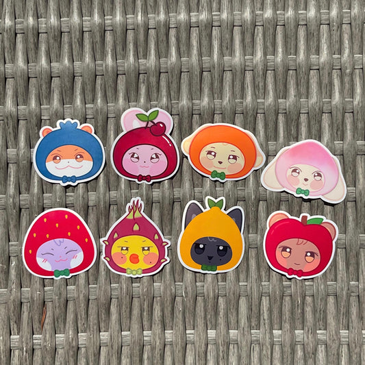 Ateez | Aniteez Fruity Friends stickers and sticker sheet