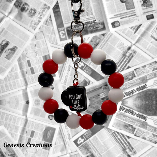 Silicone-beaded Wristlet Keychain
