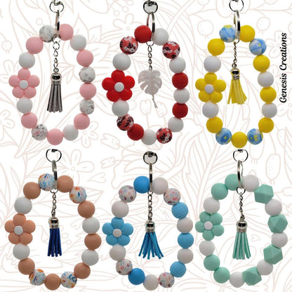 Silicone-beaded Wristlet Keychain