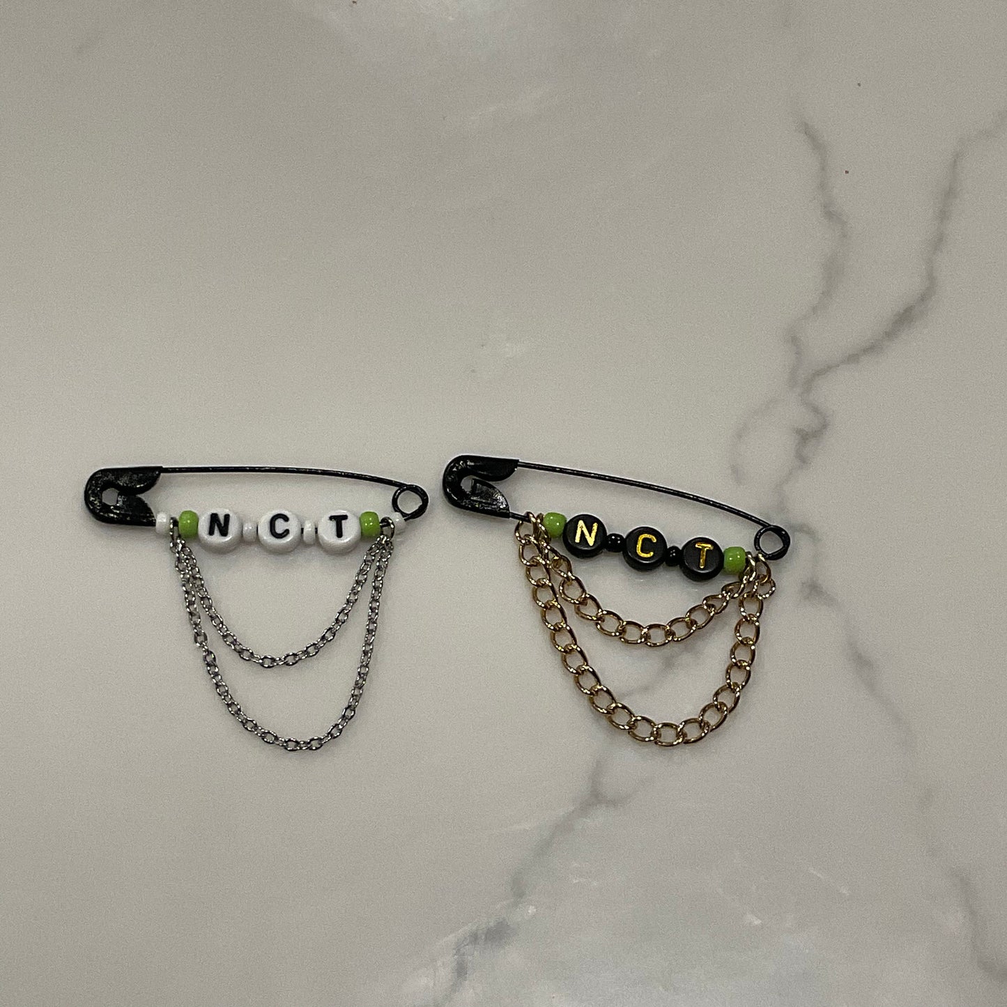 NCT Inspired Safety Pins with Chains