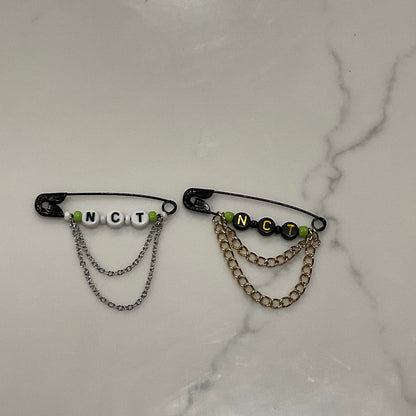 NCT Inspired Safety Pins with Chains