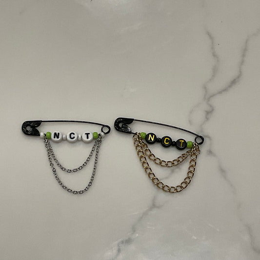 NCT Inspired Safety Pins with Chains