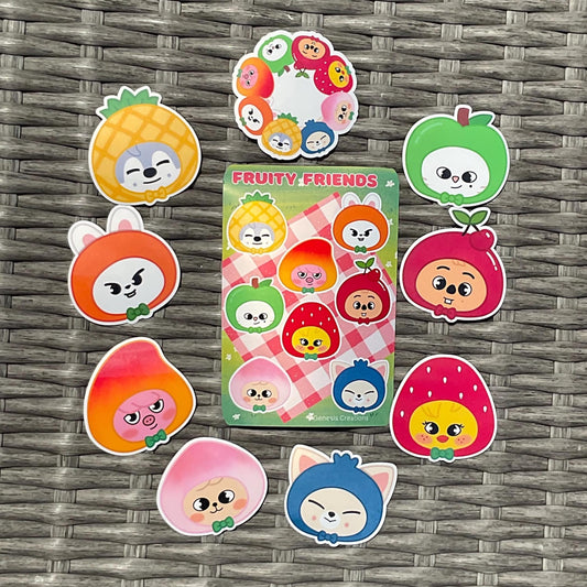 Stray Kids | SKZOO Fruity Friends stickers and sticker sheet
