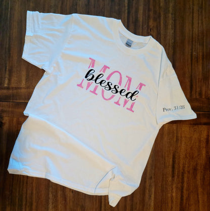 Blessed Mom t-shirt with bible verse