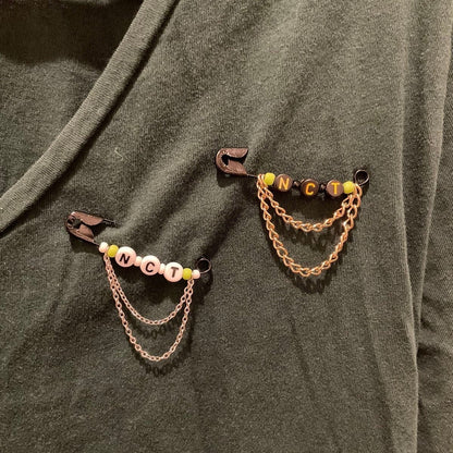 NCT Inspired Safety Pins with Chains