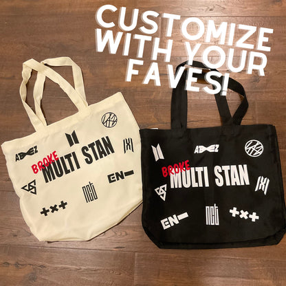 Kpop (Broke) Multi Stan polyester Tote Bag