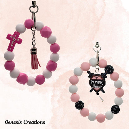 Silicone-beaded Wristlet Keychain