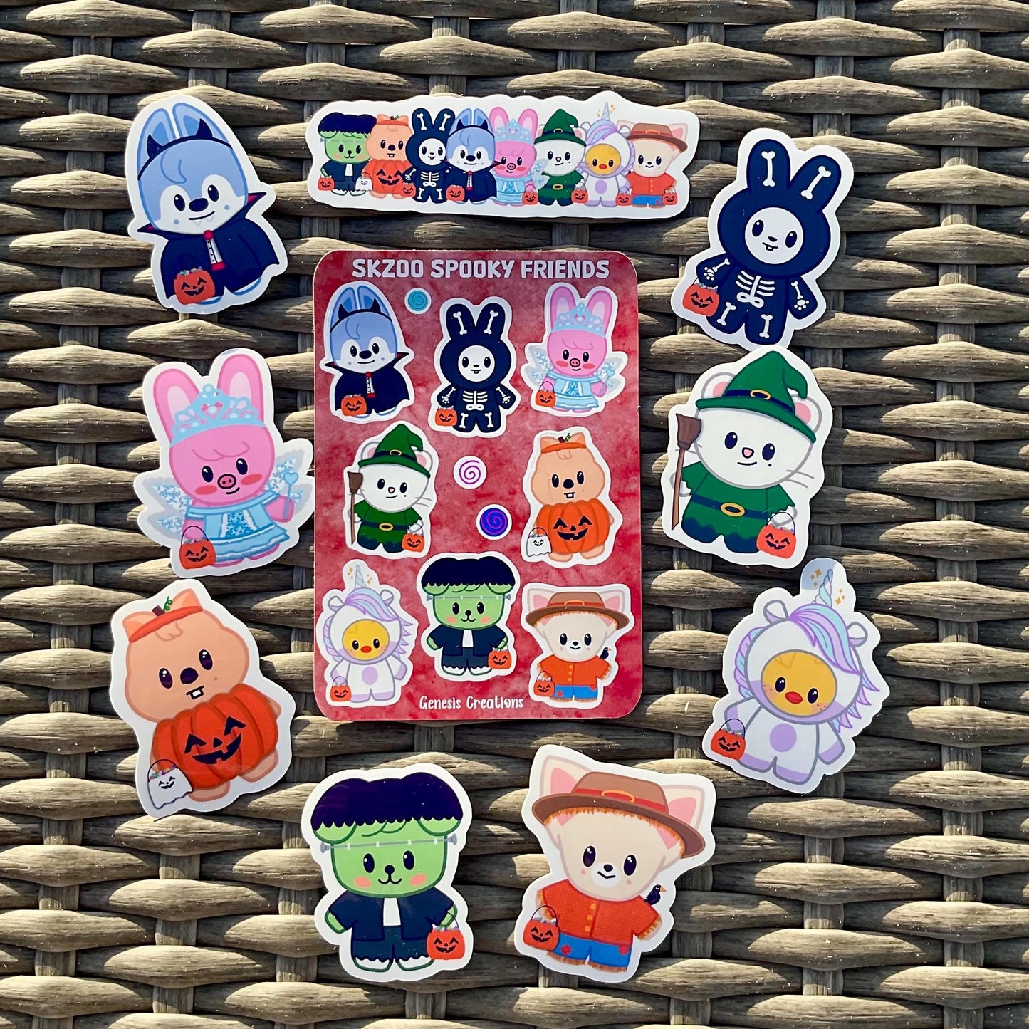 Skzoo Spooky Friends Stickers and sticker sheet