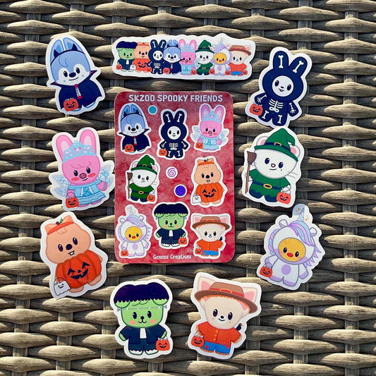 Skzoo Spooky Friends Stickers and sticker sheet
