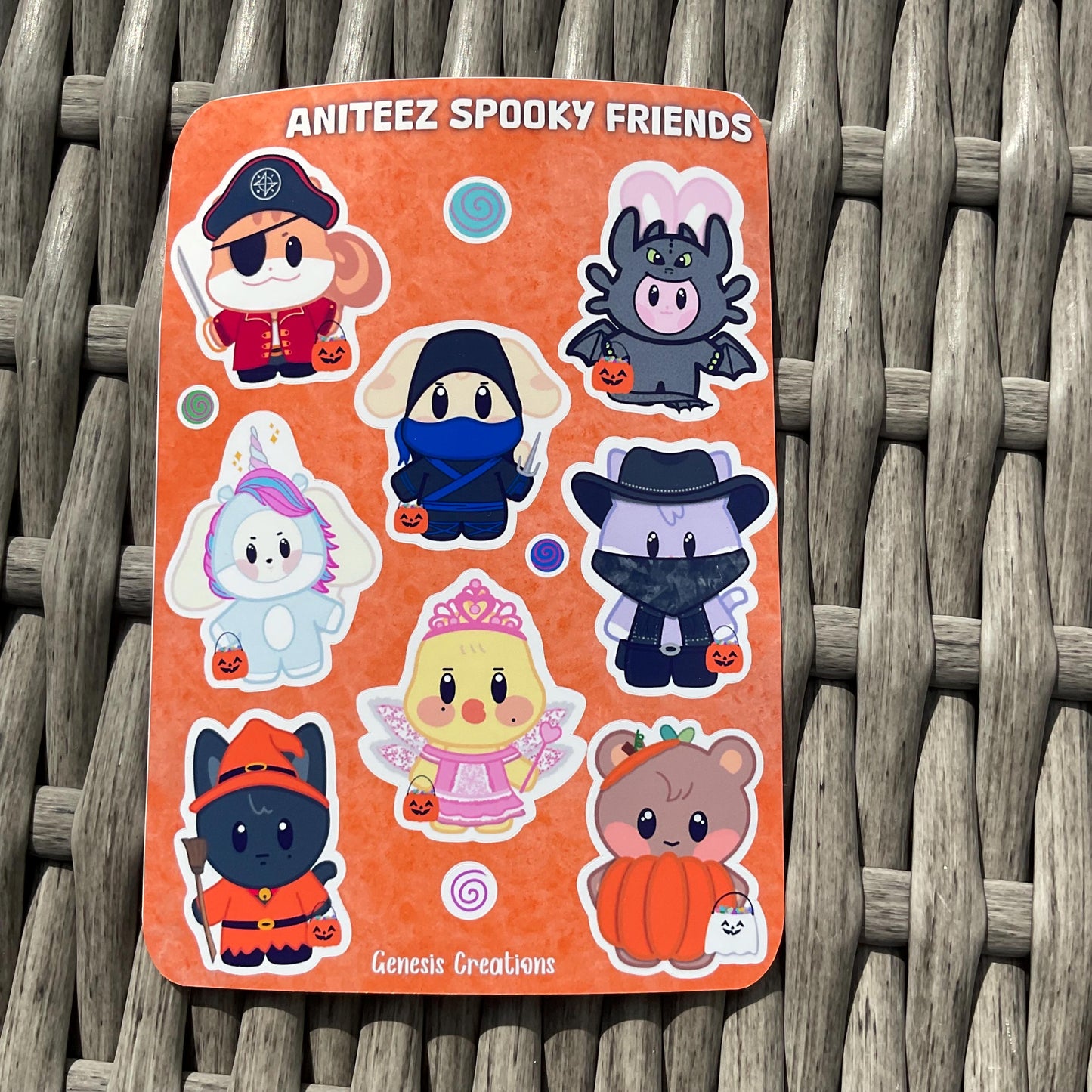 Aniteez Spooky Friends Stickers and Sticker sheet