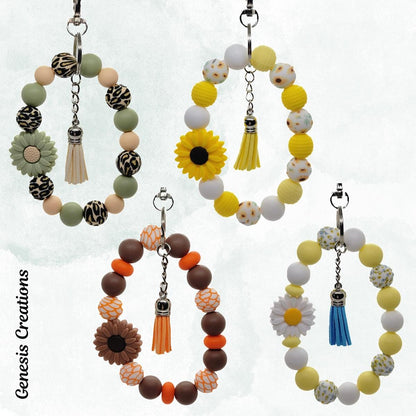 Silicone-beaded Wristlet Keychain