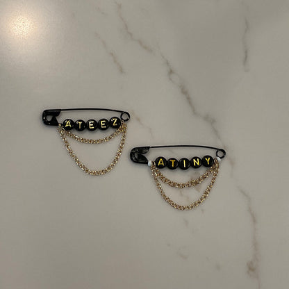 Ateez Inspired Safety Pins with Chains