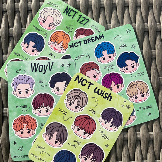 NCT Zone character sticker sheets