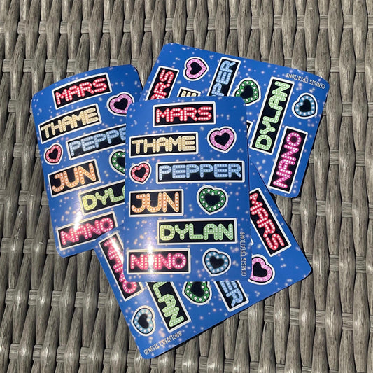 ThamePo | Neon Mars member signs stickers sheet | Thai BL show