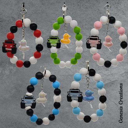 Silicone-beaded Wristlet Keychain