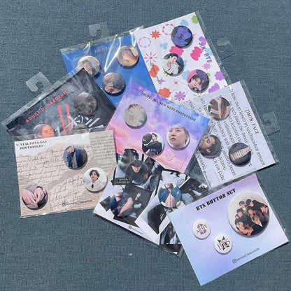 BTS group and individual button sets
