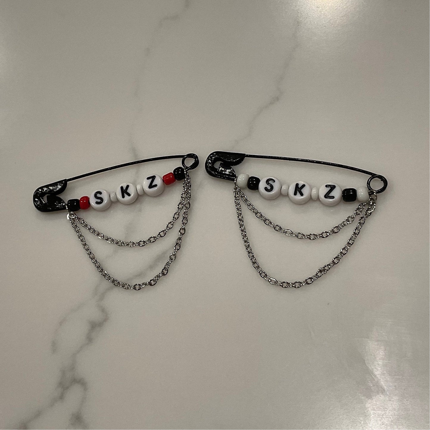 Stray Kids “SKZ” Safety Pins with chains