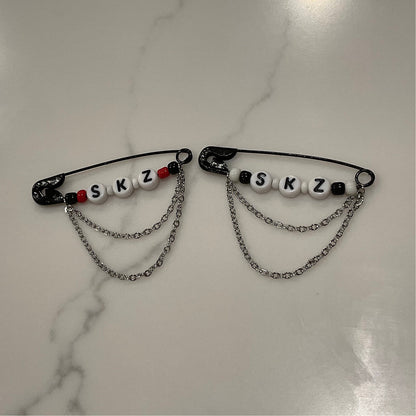 Stray Kids “SKZ” Safety Pins with chains