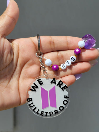 We Are Bulletproof BTS themed keychain