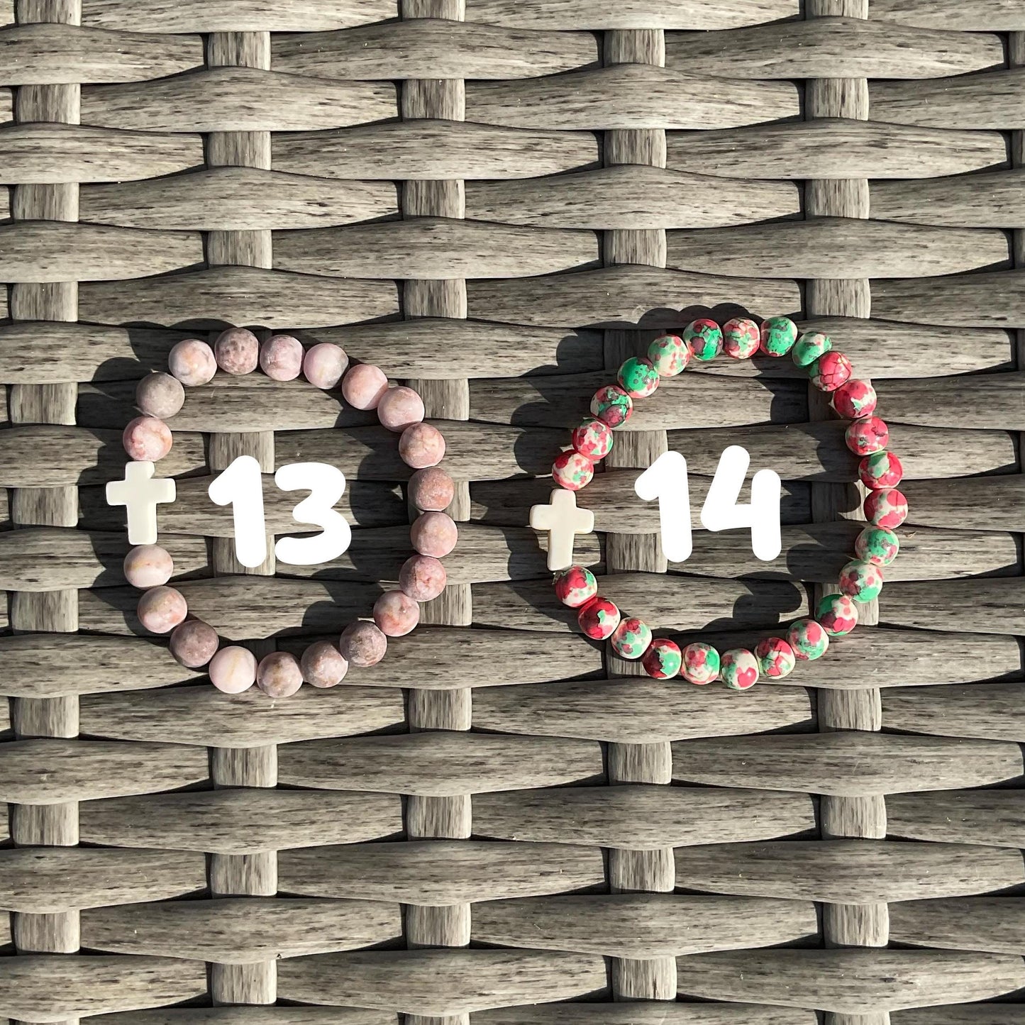 Crystal beaded bracelets with Cross charm