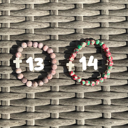 Crystal beaded bracelets with Cross charm