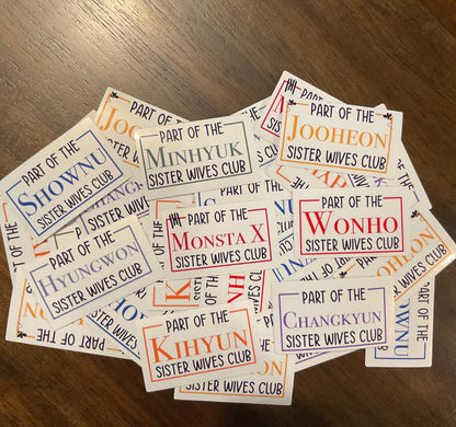 Monsta X member “Sister Wives Club” sticker