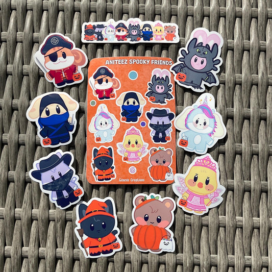 Aniteez Spooky Friends Stickers and Sticker sheet