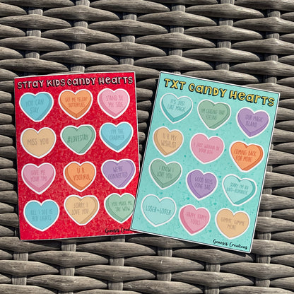 Kpop Candy Hearts Sticker sheet