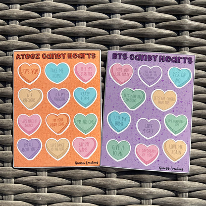 Kpop Candy Hearts Sticker sheet