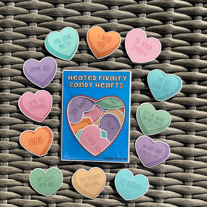 Heated Rivalry Candy Heart stickers