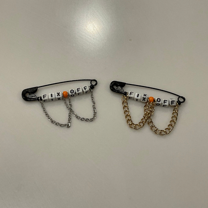 Ateez Inspired Safety Pins with Chains