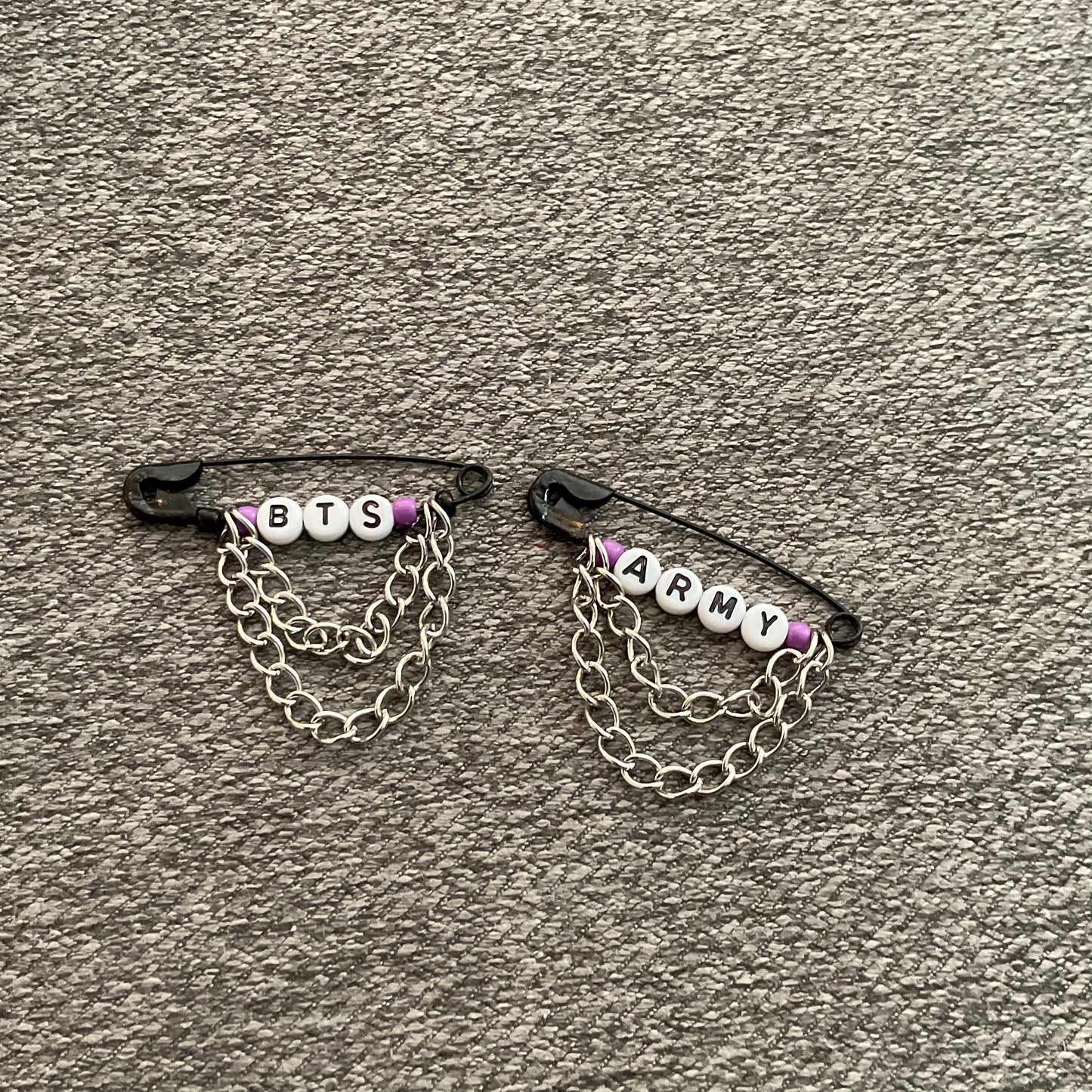 BTS inspired Safety Pins with Chains