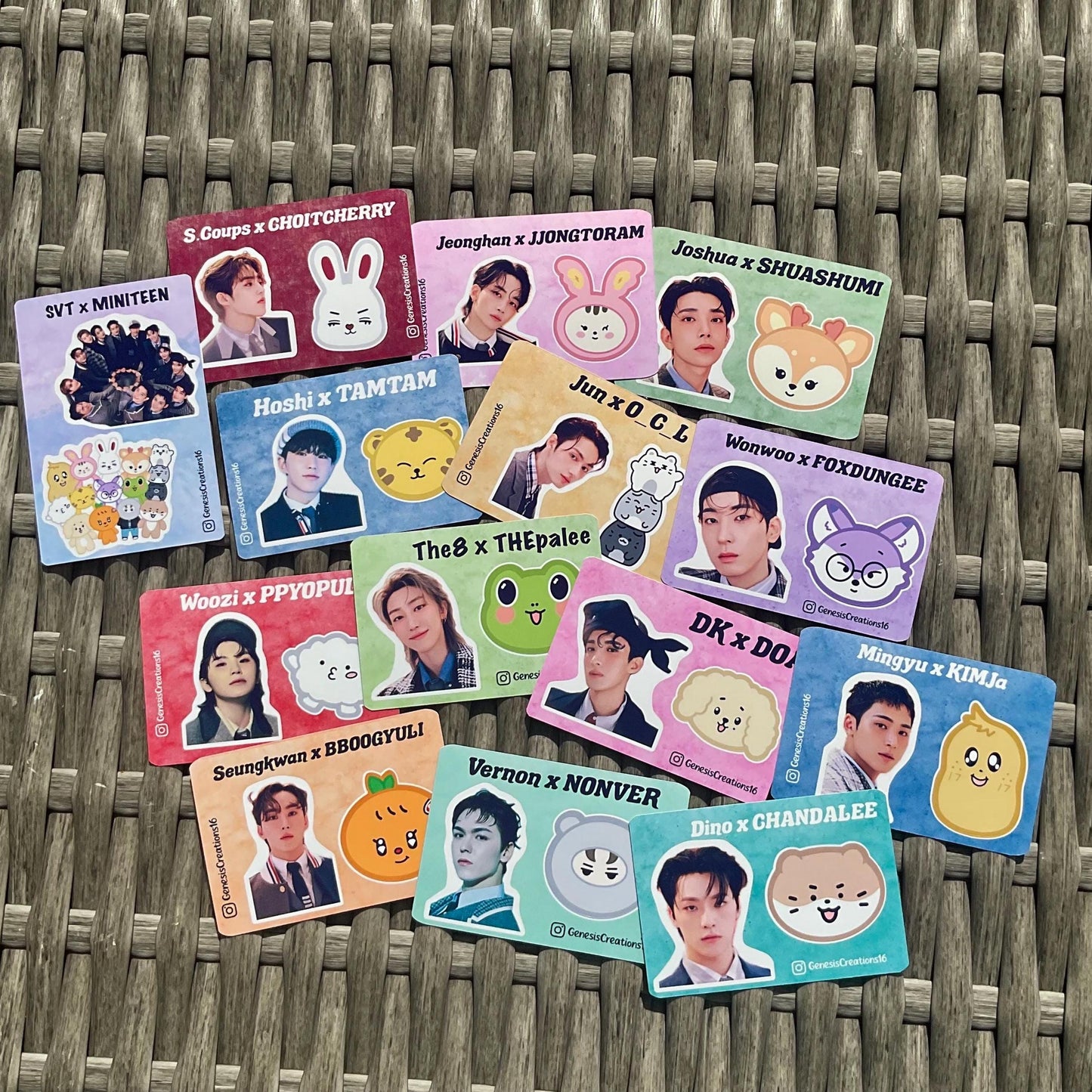 Seventeen x MINITEEN mini sticker sheets