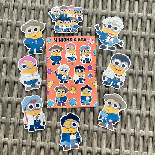 PTD BTS x Minions stickers and sticker sheet