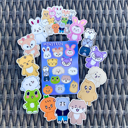 Miniteen stickers and sticker sheet (Seventeen)