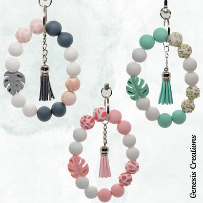 Silicone-beaded Wristlet Keychain