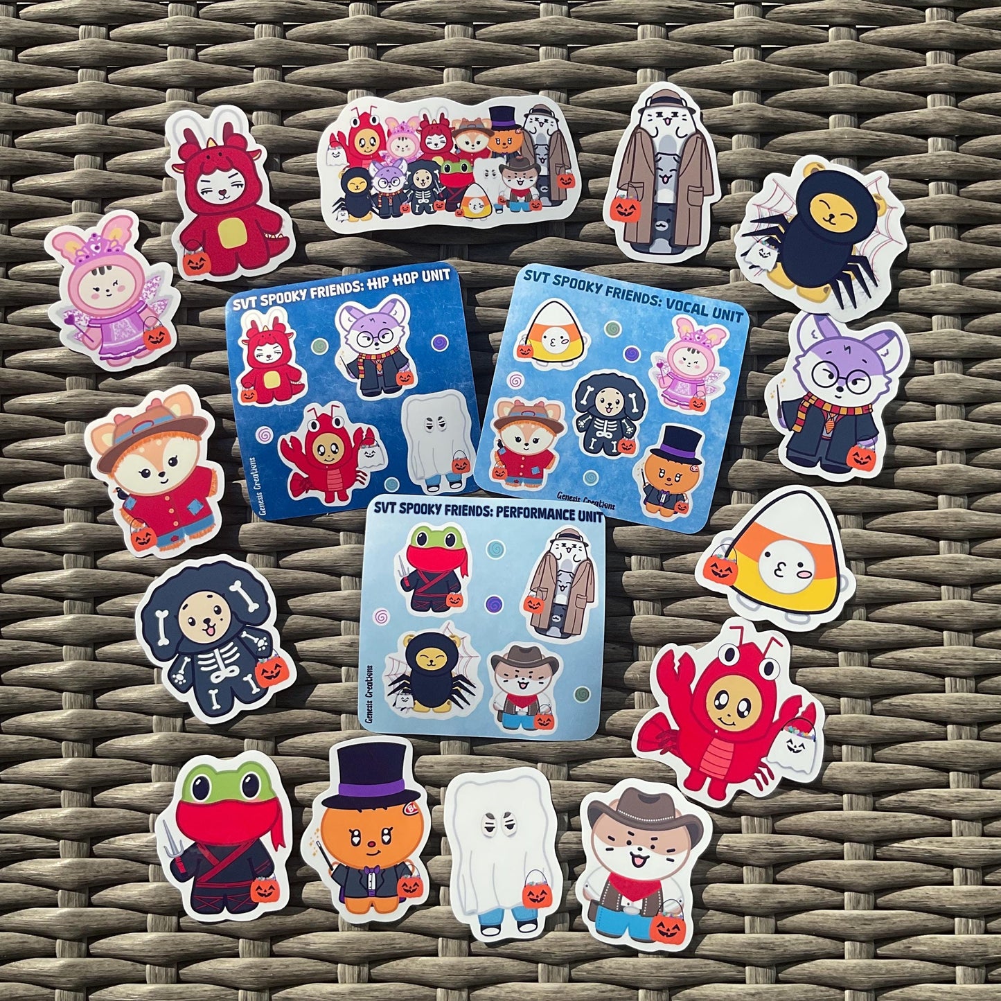 MINITEEN Spooky Friends stickers and sticker sheet