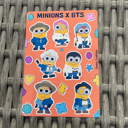 PTD BTS x Minions stickers and sticker sheet