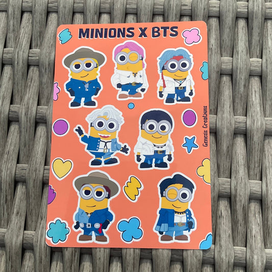 PTD BTS x Minions stickers and sticker sheet