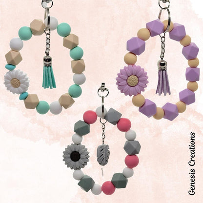 Silicone-beaded Wristlet Keychain