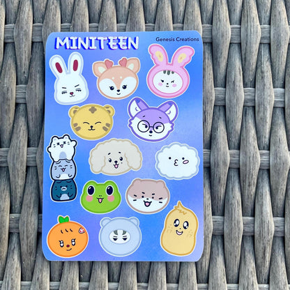 Miniteen stickers and sticker sheet (Seventeen)