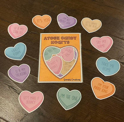 Ateez Candy Heart Sticker set