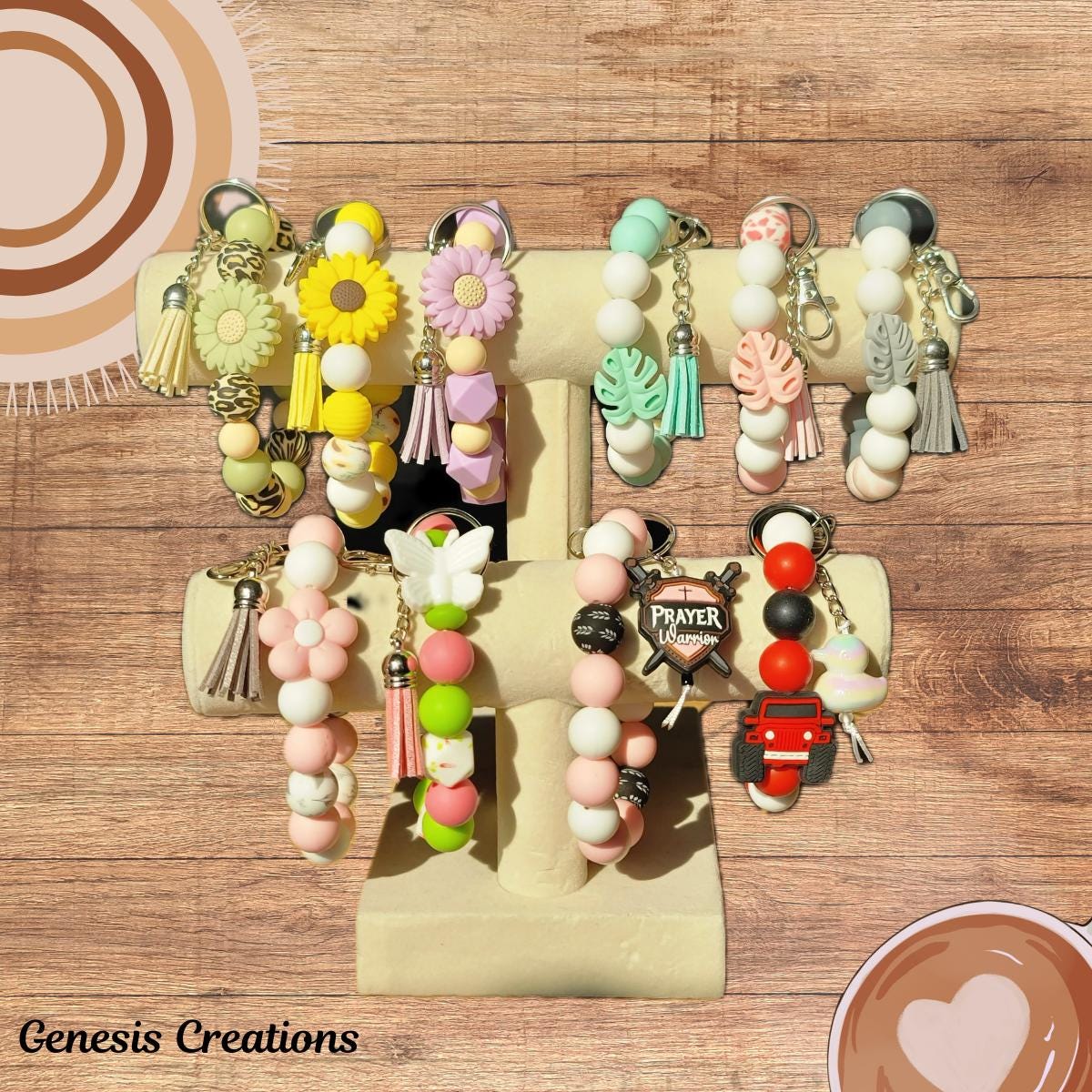 Silicone-beaded Wristlet Keychain