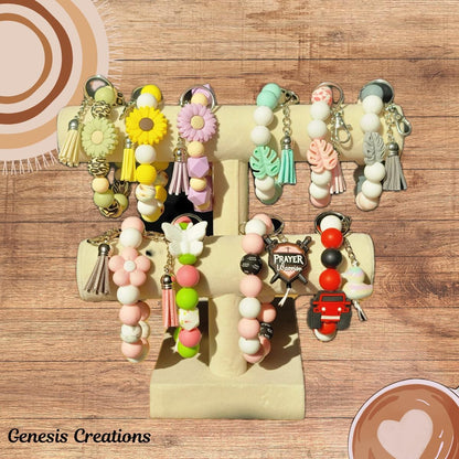 Silicone-beaded Wristlet Keychain