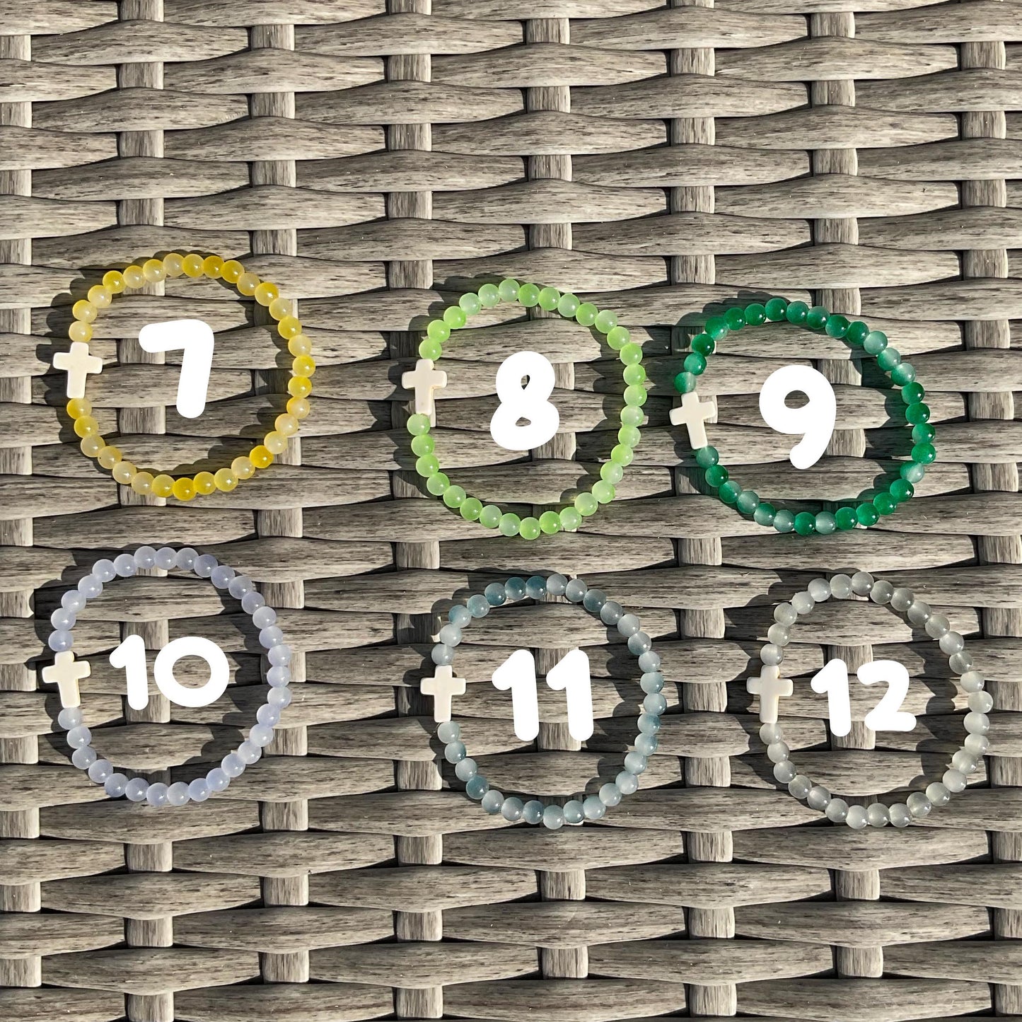 Crystal beaded bracelets with Cross charm