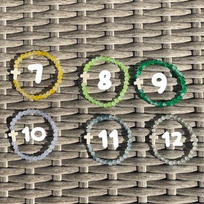Crystal beaded bracelets with Cross charm
