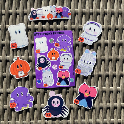 BT21 Spooky friends stickers and sticker sheet